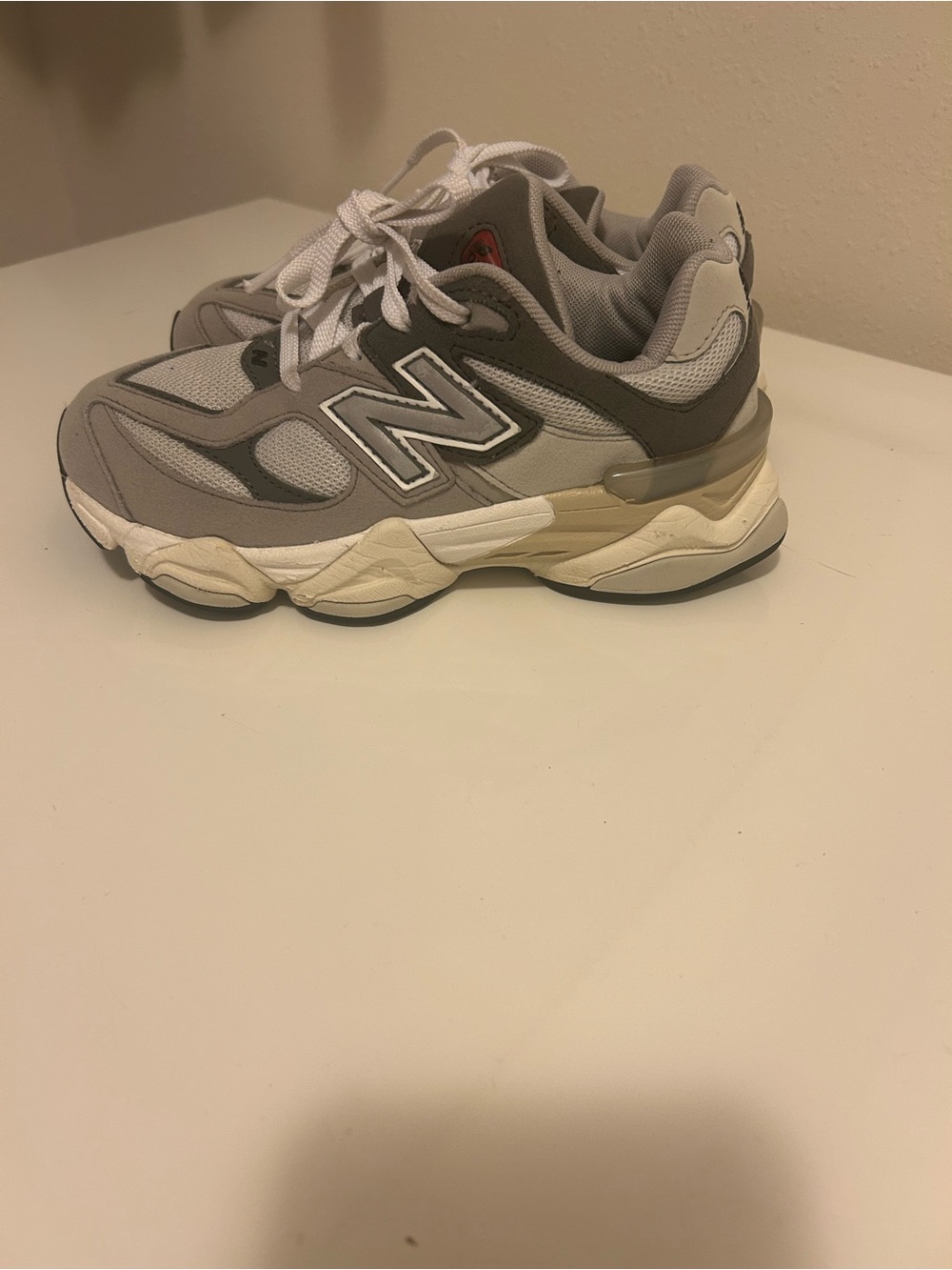 New Balance Kids Gray & White Mesh Suede Sneakers